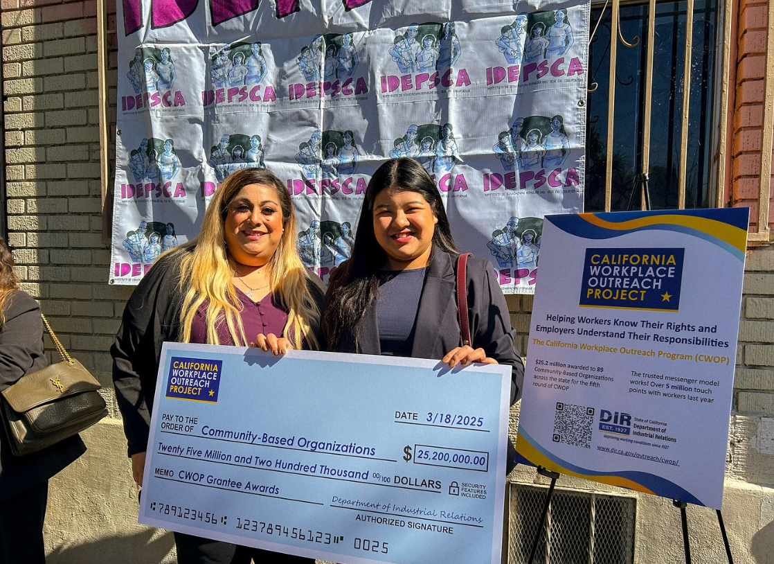 Gaby CWOP IE Labor Council accepting CWOP check