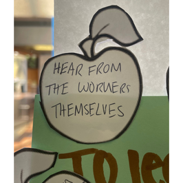 Hear from workers themselves written on paper