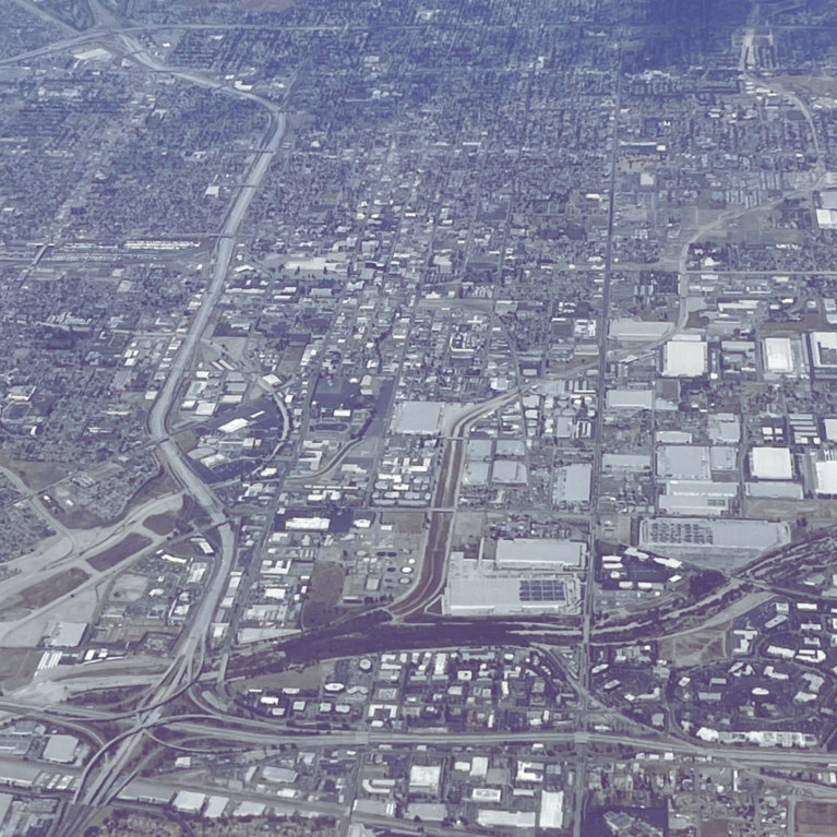 warehouses aerial view