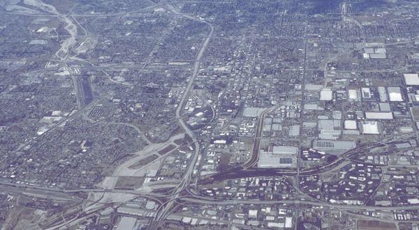 warehouses aerial view