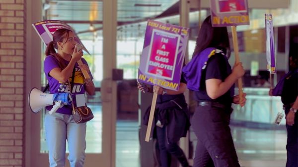 Photo of Labor Summer Fellow at Picket